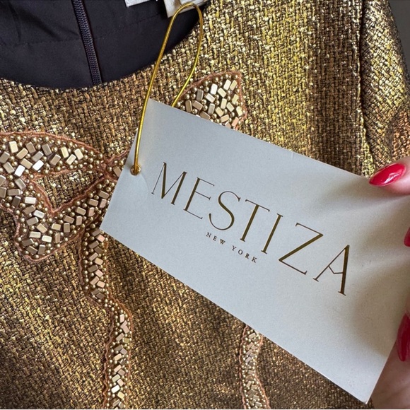 NWT MESTIZA NEW YORK Ainslee Mini Gold Dress Sz 8 - Picture 11 of 12